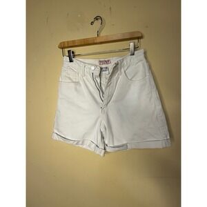 Vintage Guess Jeans White Denim High Waist Mom Shorts‎ Size 28 USA Made